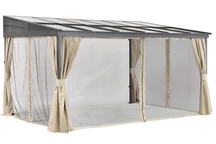 Auvent de terrasse en aluminium 3 x 4 m Tarragona Premium Garden Point beige