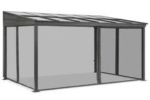 Auvent de terrasse en aluminium 3 x 4 m Tarragone avec moustiquaire Garden Point anthracite