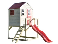 Maison à plateforme en bois Antek avec toboggan