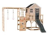 Maison à plate-forme en bois avec toboggan et salle de sport Antek VI