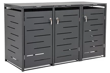 Enceinte pour trois conteneurs à déchets CoverTech anthracite de 120l ou 240l