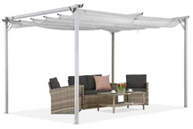Pergola de terrasse La Palma 4x4m Garden Point blanc
