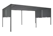 Pergola de terrasse Sevilla 3x6m anthracite avec rideaux Garden Point
