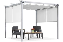 Pergola de terrasse blanche avec volets roulants La Palma 3x3 Garden Point