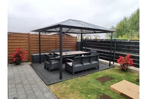 Kiosque de jardin moderne Santiago 3 × 3,6 m Garden Point anthracite