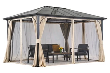Abri de jardin moderne Santiago Premium 4x4m Garden Point beige
