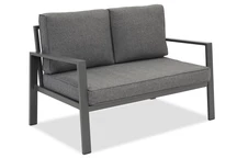 Canapé deux places Zakintos en aluminium anthracite Garden Point