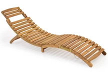 Chaise longue moderne en bois d'acacia Liberia Garden Point