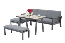 Coin de jardin Almeria avec banc Garden Point anthracite