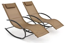 Ensemble de deux chaises longues à bascule Orlando Garden Point en bronze