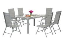 Ensemble de jardin Verona en aluminium polywood pour 6 personnes Garden Point light grey