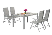 Ensemble de jardin en aluminium polywood Verona pour 4 personnes Garden Point light grey