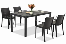 Ensemble de meubles de jardin King/Victoria anthracite pour 4 personnes Bica
