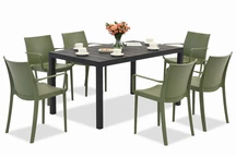 Ensemble de meubles de jardin King/Victoria vert anthracite pour 6 personnes Bica
