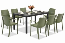 Ensemble de meubles de jardin King/Victoria vert anthracite pour 8 personnes Bica