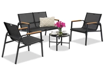 Ensemble de meubles de jardin Moreno Garden Point noir