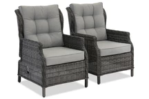 Garden Point anthracite technorattan Malaga fauteuil 2 pièces