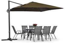 Garden Point parapluie Siena 3x3m marron