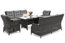 Grand salon de jardin Malaga Apetito 8 anthracite Garden Point