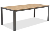 Grande table de jardin en polywood aluminium 200 cm Verona Wood Garden Point gris