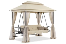 Nice Premium Garden Point balançoire de jardin en métal beige