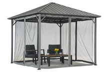 Itaka 3x3 gazebo de jardin avec moustiquaire anthracite Garden Point