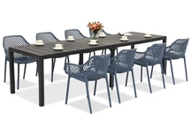King Double/Aria bleu anthracite salon de jardin pour 8 personnes Bica