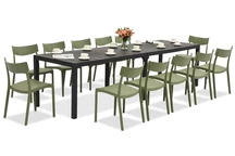 King Double/Provence vert anthracite salon de jardin pour 12 personnes Bica