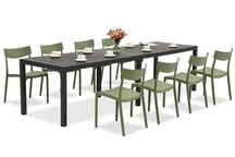 King Double/Provence vert anthracite salon de jardin pour 8 personnes Bica