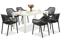 Salon de jardin King/Aria blanc et anthracite pour 6 personnes Bica