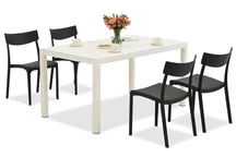 Salon de jardin King/Provence blanc et anthracite pour 4 personnes Bica