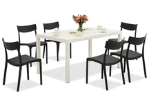 Salon de jardin King/Provence blanc et anthracite pour 6 personnes Bica