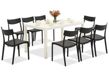 Salon de jardin King/Provence blanc et anthracite pour 8 personnes Bica