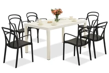 Salon de jardin King/Vague blanc et anthracite pour 6 personnes Bica