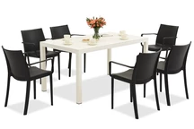 Ensemble de meubles de jardin King/Victoria blanc et anthracite pour 6 personnes Bica