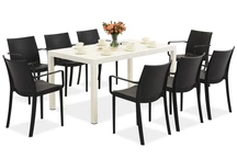 Salon de jardin King/Victoria blanc et anthracite pour 8 personnes Bica