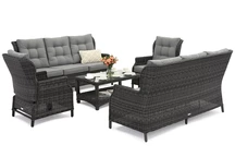 Malaga Coffee 8 anthracite Garden Point ensemble de meubles en technorattan de luxe