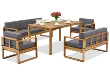 Meubles de jardin en bois d'acacia de Maskat Apetito 7 Garden Point