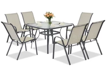 Modena table de jardin gris clair pour 6 personnes avec table carrée Garden Point