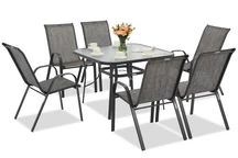 Modena table de jardin grise pour 6 personnes avec table carrée Garden Point