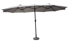 Parapluie de jardin double Merida 2,7 x 4x5 m gris Garden Point
