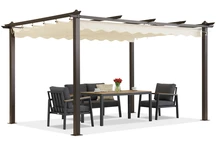 Pergola de terrasse Barbade 3x4 m Garden Point woodlike-beige