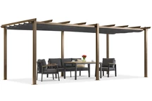 Pergola de terrasse Barbade 3x6 m Garden Point woodlike-anthracite