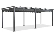 Pergola de terrasse autoportante Tenerife 3 x 6 m gris