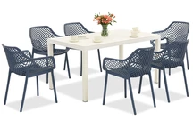 Salon de jardin King/Aria blanc et bleu pour 6 personnes Bica