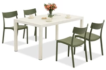 Salon de jardin King/Provence blanc et vert pour 4 personnes Bica