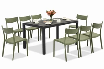 Salon de jardin King/Provence vert anthracite pour 8 personnes Bica