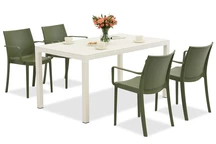 Salon de jardin King/Victoria blanc et vert pour 4 personnes Bica