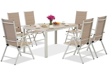 Salon de jardin Verona en aluminium polywood pour 6 personnes Garden Point beige