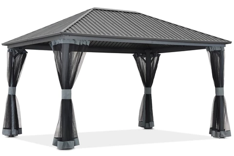 Sardinia 3x3 gazebo en métal avec rideaux Garden Point anthracite
